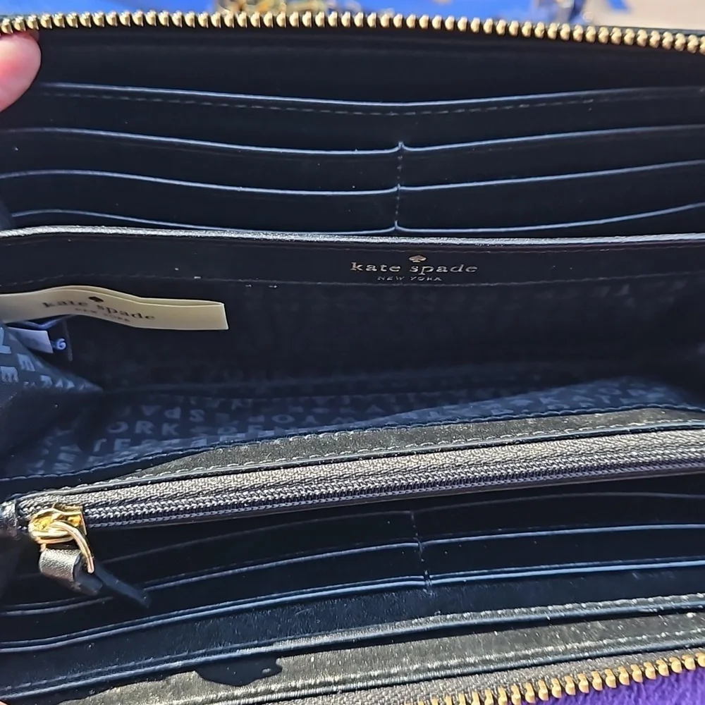 Kate Spade Chester Street Allyn Black Pebbled Leather Tassel Wallet